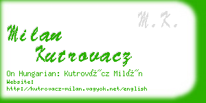 milan kutrovacz business card